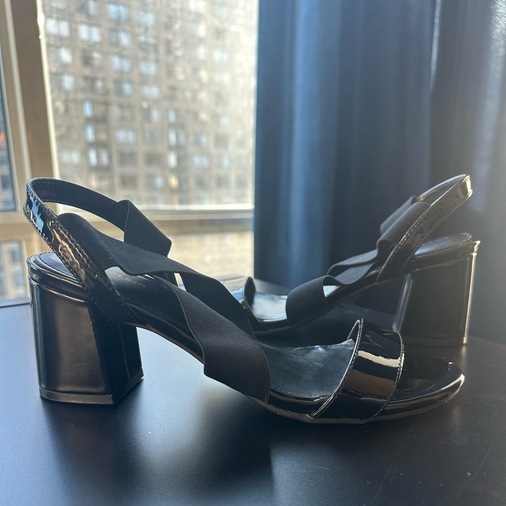 Anne Klein Rayna Black Sandal Block Heels